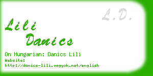 lili danics business card